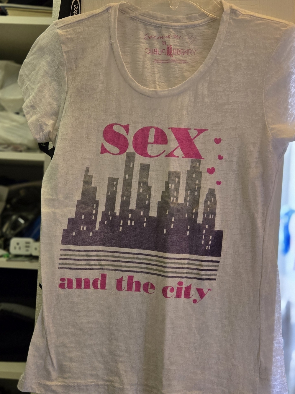Vintage Sex and the City Graphic Tee in White. Super thin and comfy fit.
